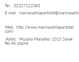Marina Sahil Apart Otel iletiim bilgileri